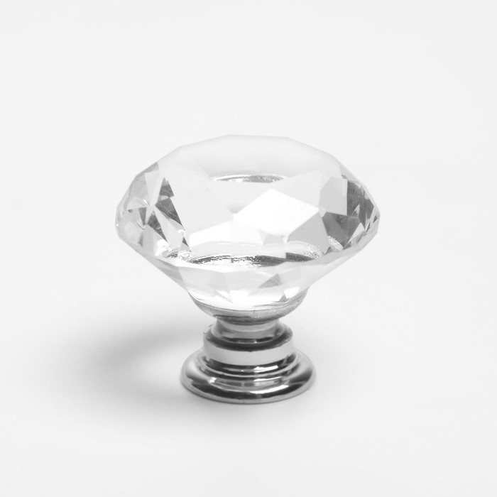 Ручка кнопка CAPPIO, Алмаз, стеклянная, d=40 мм