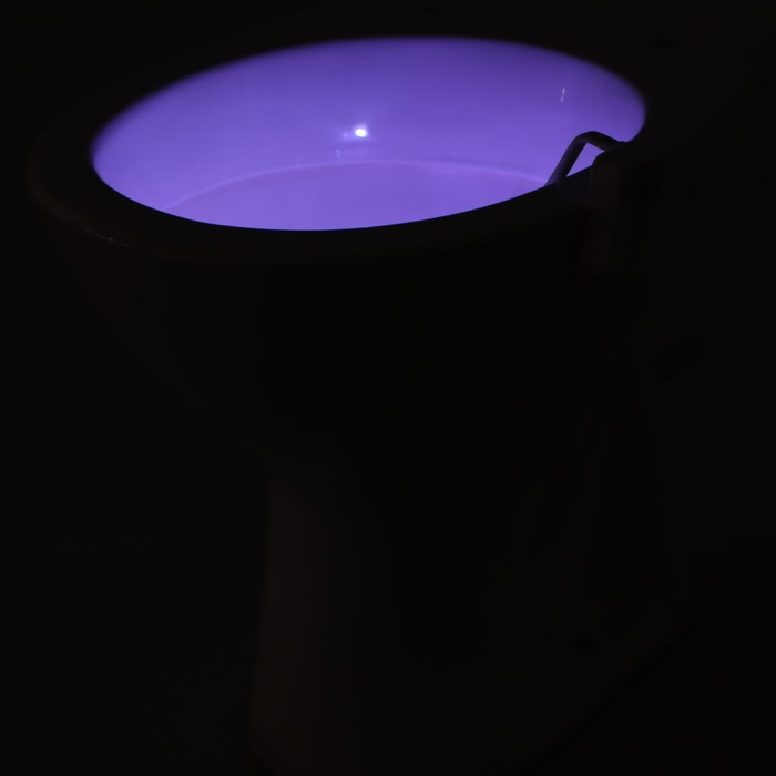 Светильник для туалета с датчиком движ., RGB, 3 Вт, IP68,  от бат. 3*AAA, белый