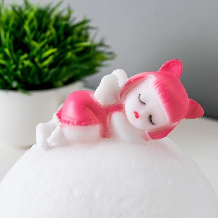 Ночник "Девочка на луне" LED от батареек 3xLR44 розовый 10х10х14 см 7332058