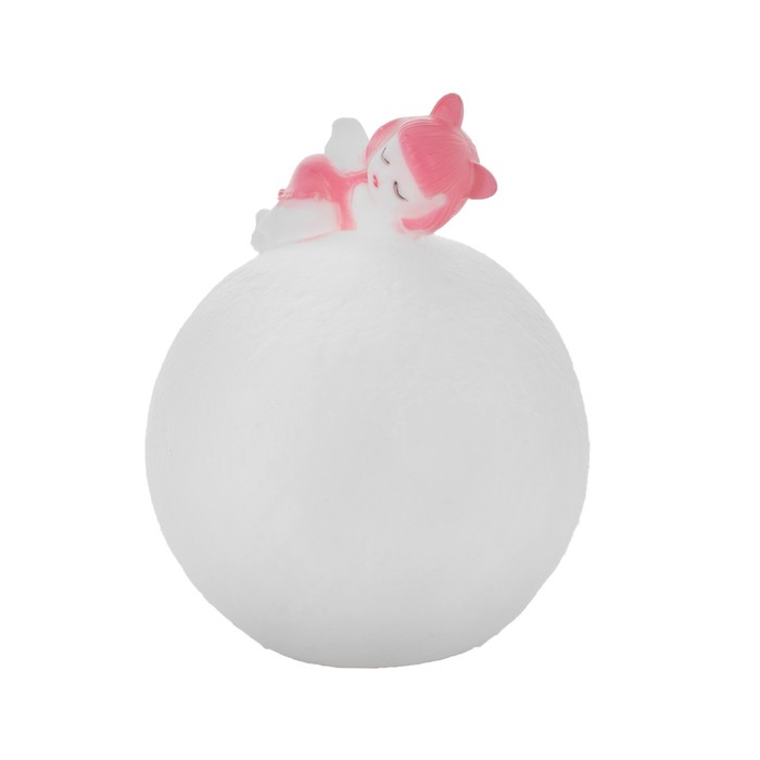 Ночник "Девочка на луне" LED от батареек 3xLR44 розовый 10х10х14 см 7332058