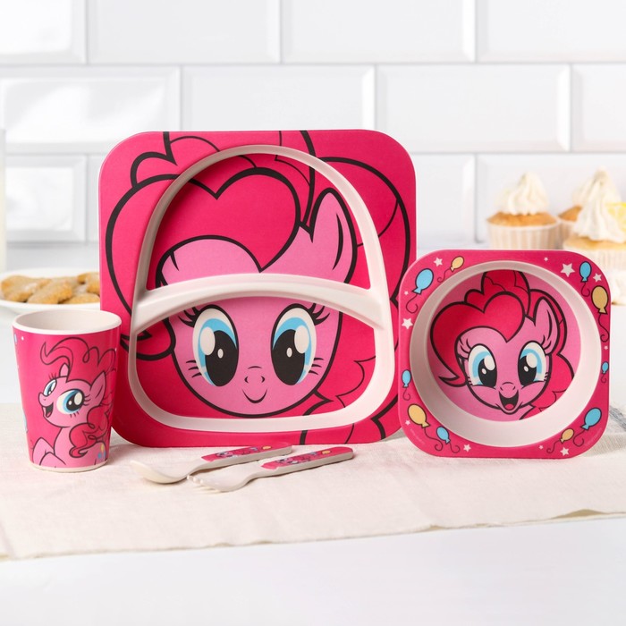 

Набор детской бамбуковой посуды, 5 предметов "Пинки Пай", My Little Pony