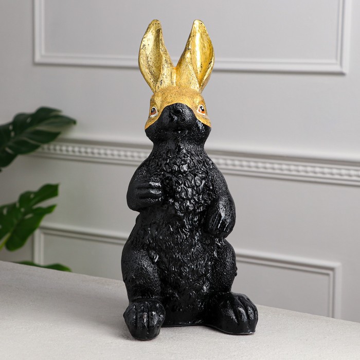 фото Копилка "заяц в маске", золото, художка, гипс, 39х17х19 см premium gips