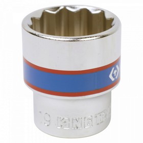 

Головка торцевая KING TONY 3333019M, 12-гранная, 3/8", 19 мм