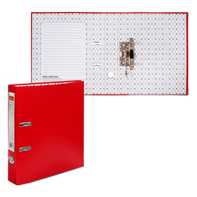 Папка-регистратор А4, 50 мм, Lamark, полипропилен, металическая окантовка, карман на корешок, красная Ош