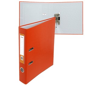 Папка-регистратор А4, 50 мм, Lamark, полипропилен, металическая окантовка, карман на корешок, оранжевая Ош