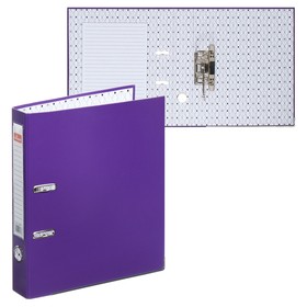 Регистратор PP 50мм фиолетовый, метал.окантовка/карман, собранный,