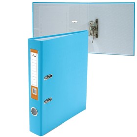 Папка-регистратор А4, 50 мм, Lamark, полипропилен, металическая окантовка, карман на корешок, голубая Ош