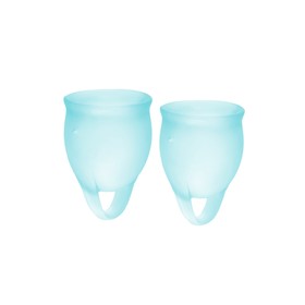 

Менструальная чаша Satisfyer Feel Confident, 2 шт в наборе, силикон, цвет синий