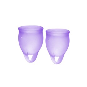

Менструальная чаша Satisfyer Feel Confident, 2 шт в наборе, силикон, цвет фиолетовый