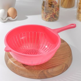 

Дуршлаг с ручкой, 35×22×9 см, цвет МИКС