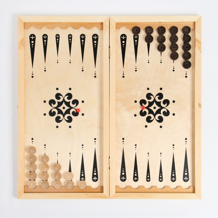 фото Нарды "ракетный крейсер", деревянная доска 60 х 60 см, с полем для игры в шашки take it easy