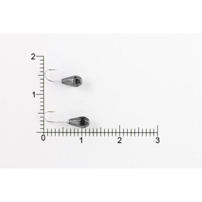 Мормышка вольфрамовая Капля с бол. гранями с отверстием d3,0, черный никель (5шт) DS Fishing   76373