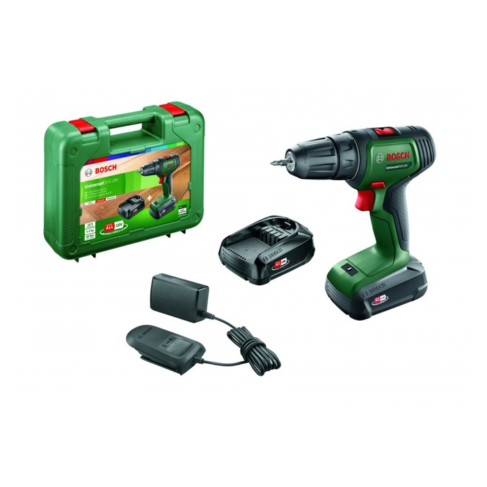 Дрель-шуруповерт Bosch UniversalDrill 18V 18 В 25 Ач 40 Нм 1450 обмин d10 мм 714200₽