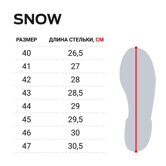 

Ботинки зимние Norfin SNOW, размер 44