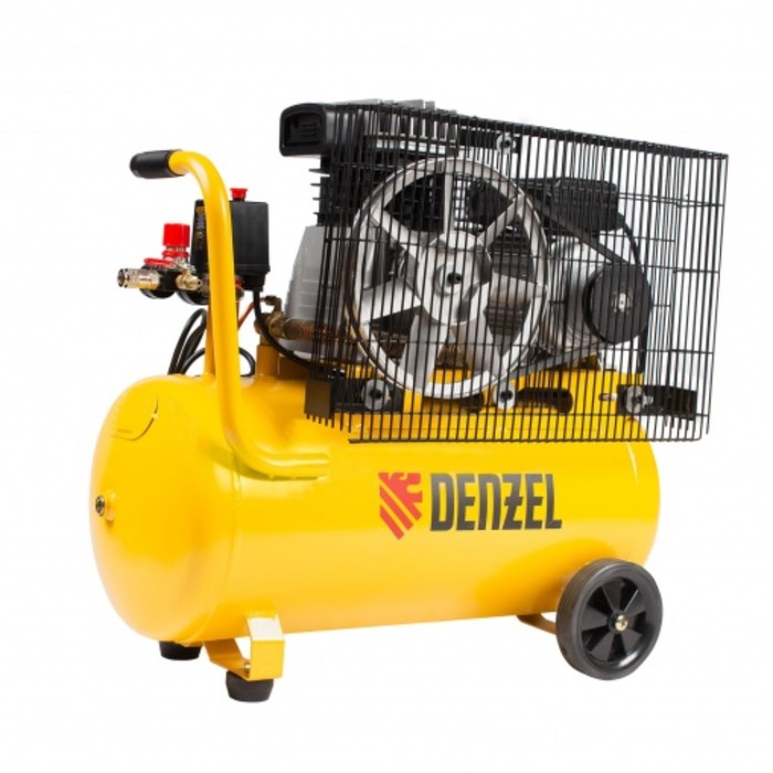 Компрессор воздушный Denzel BCI2300/50, 230 В, 2.3 кВт, 400 л/мин, поршневой ременный компрессор воздушный denzel dk1800 50 58068 220 в 1800 вт 280 л мин 50 л