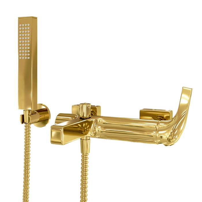 Смеситель для ванны WasserKraft Sauer 7101, однорычажный, лейка, излив 181 мм, золото смеситель для ванны wasserkraft sauer 7101 золото