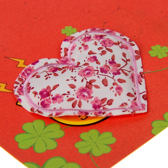 Аромасаше-открытка с текстильным элементом "Пусть ждут везде удача и везенье!", аромат розы