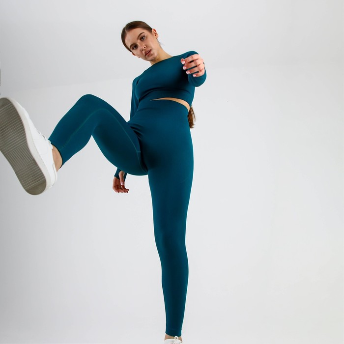 

Рашгард женский спортивный пуш-ап, цвет изумруд, SL Russian Brand, р-р S