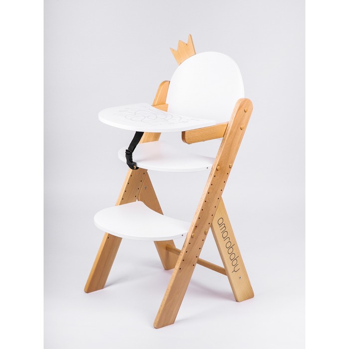 Растущий стул AmaroBaby ECO, Crown, белый, деревянный, массив бука/клееный шпон