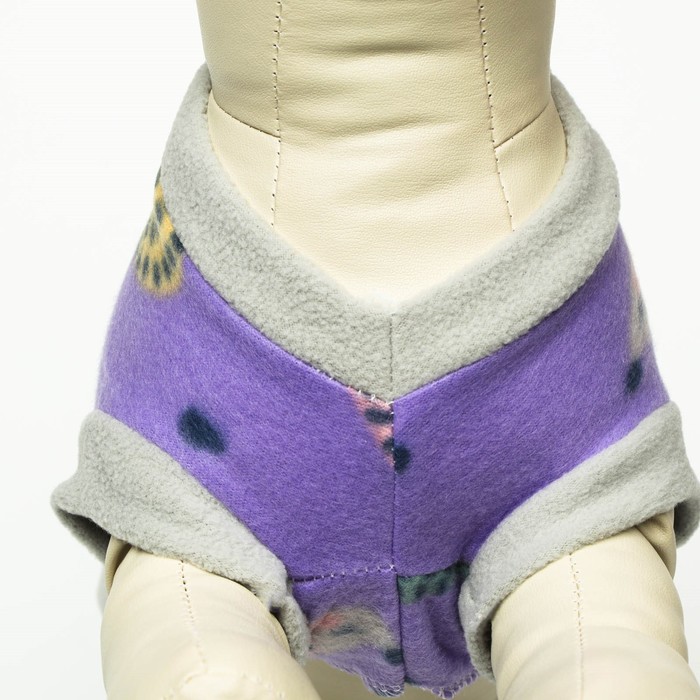 Толстовка с юбочкой "Ежики", размер XXL (ДС 45, ОШ 45, ОГ 55 см), серо-фиолетовая