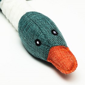 Игрушка текстильная "Утка" с пищалкой, 31 см, серая от Сима-ленд