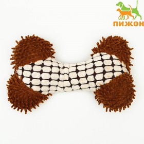 Игрушка мягкая для собак 'Особая кость', двутканевая, с пищалкой, 20х12 см, бело-коричневая   708725 Ош