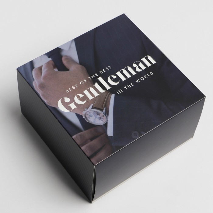 Коробка подарочная складная, упаковка, «Джентельмен», 14 х 14 х 8 см