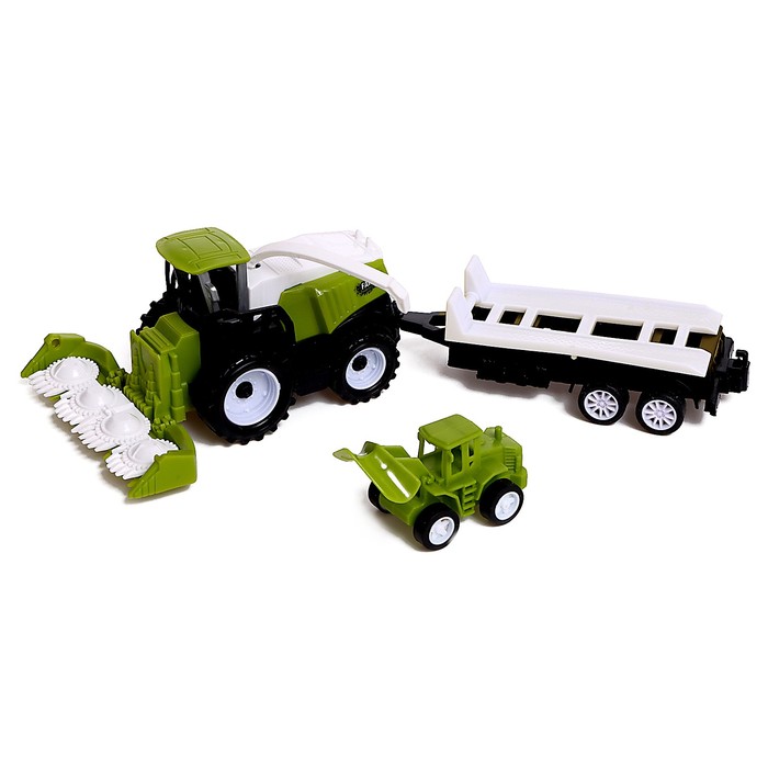 Комбайн инерционный «Фермер», с трактором и прицепом, МИКС трактор инерционный фермер с прицепом цвета микс