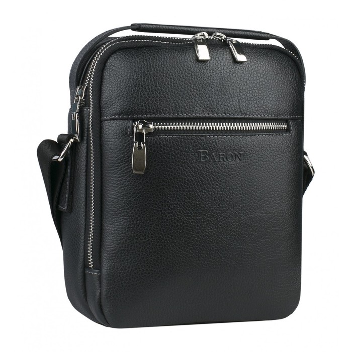 2-847к Планшет, 2 отдела на молнии, цвет черный 20х24х8см