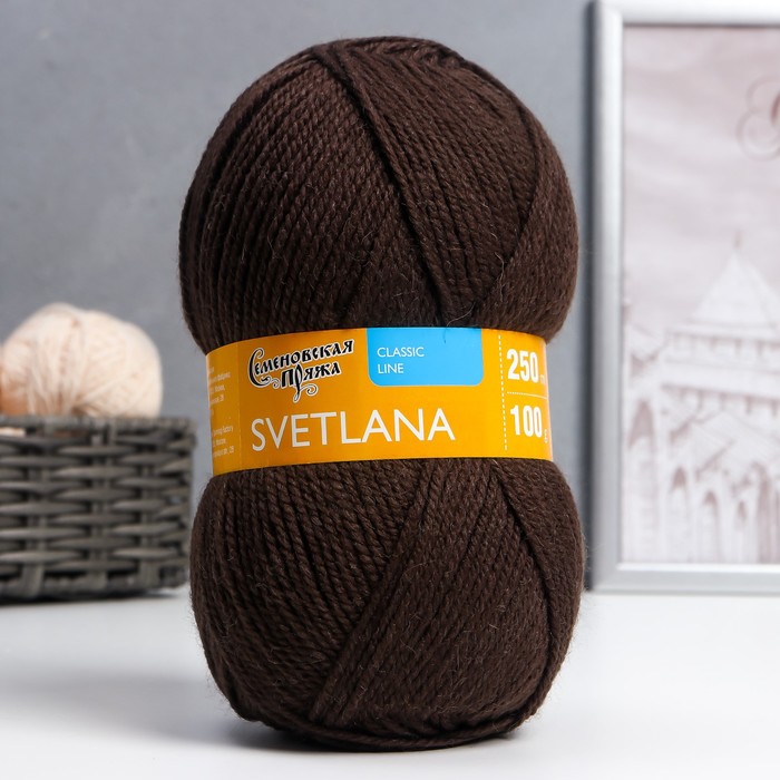 

Пряжа Svetlana (Светлана) 50% шерсть, 50% акрил 250м/100гр кофе_NEW (13369)