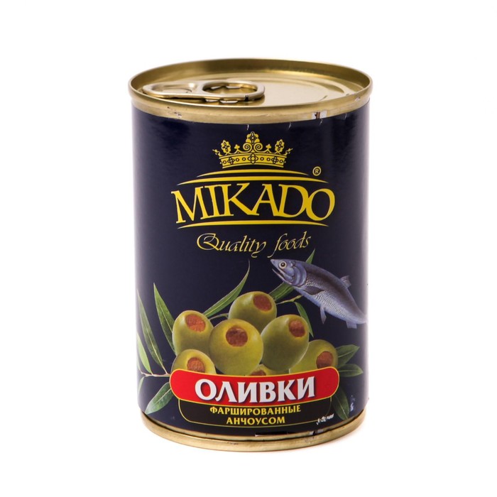 

Оливки Фаршированные с Анчоусом ж/б 314 мл MIKADO