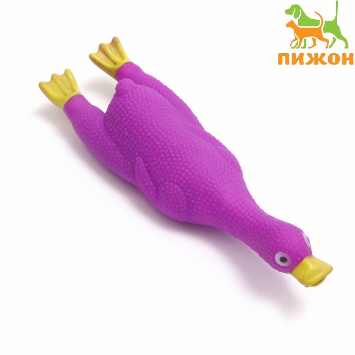 Игрушка пищащая Летящая утка для собак, 24 x 7 см, фиолетовая