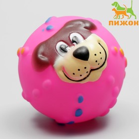 Игрушка пищащая 'Мяч Джим'для собак, 6 см, розовая Ош