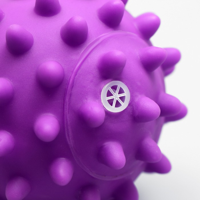 Игрушка пищащая "Колючий шар" для собак, 9 см, фиолетовая
