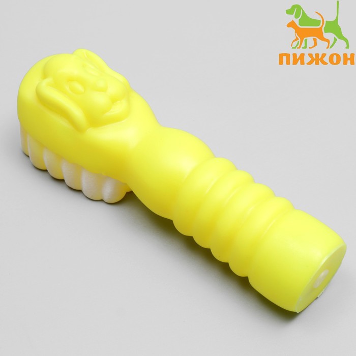 Игрушка пищащая Зубная щётка для собак, 15 х 5 см, жёлтая игрушкка пижон пищащая свинья на отдыхе для собак 14 5 х 5 см чёрная