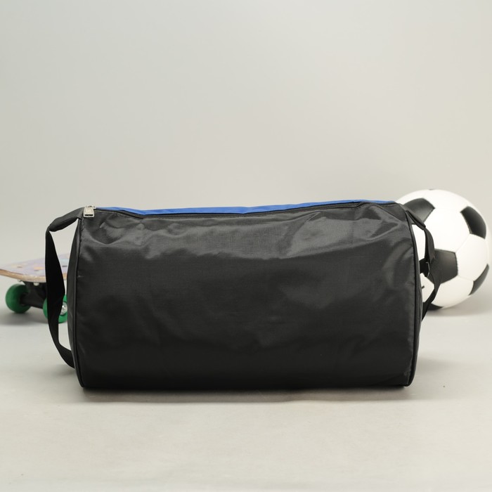 Спортивная сумка "Футбол" 1 отдел, длинный ремень, цвет синий