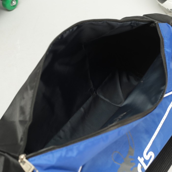 Спортивная сумка "Футбол" 1 отдел, длинный ремень, цвет синий