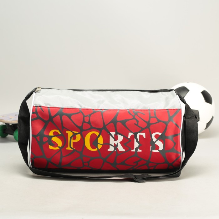 Спортивная сумка "Спорт" 1 отдел, длинный ремень, цвет красный