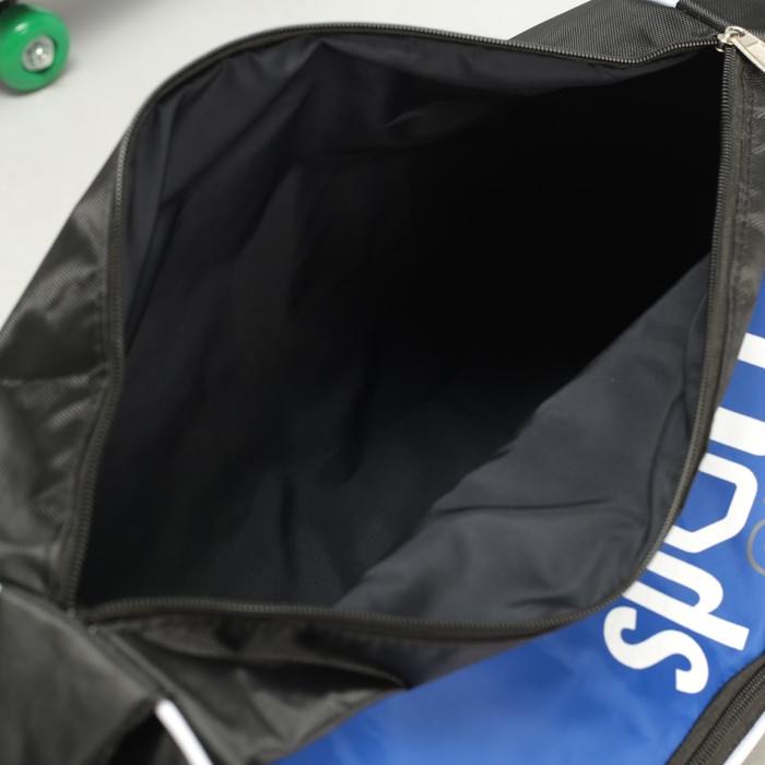 Спортивная сумка Sport 1 отдел, наружный карман, длинный ремень, цвет синий