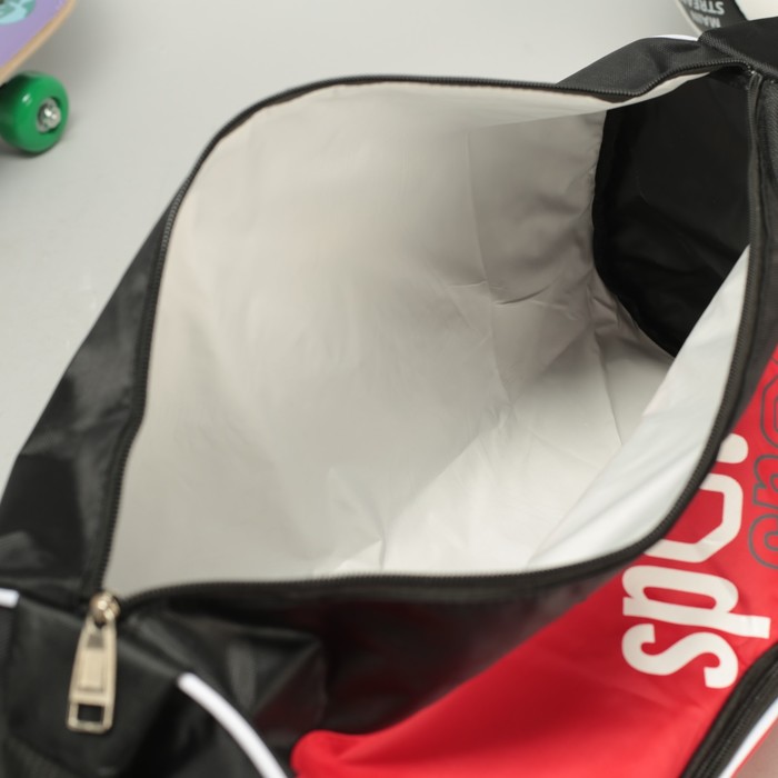 Спортивная сумка Sport 1 отдел, наружный карман, длинный ремень, цвет красный