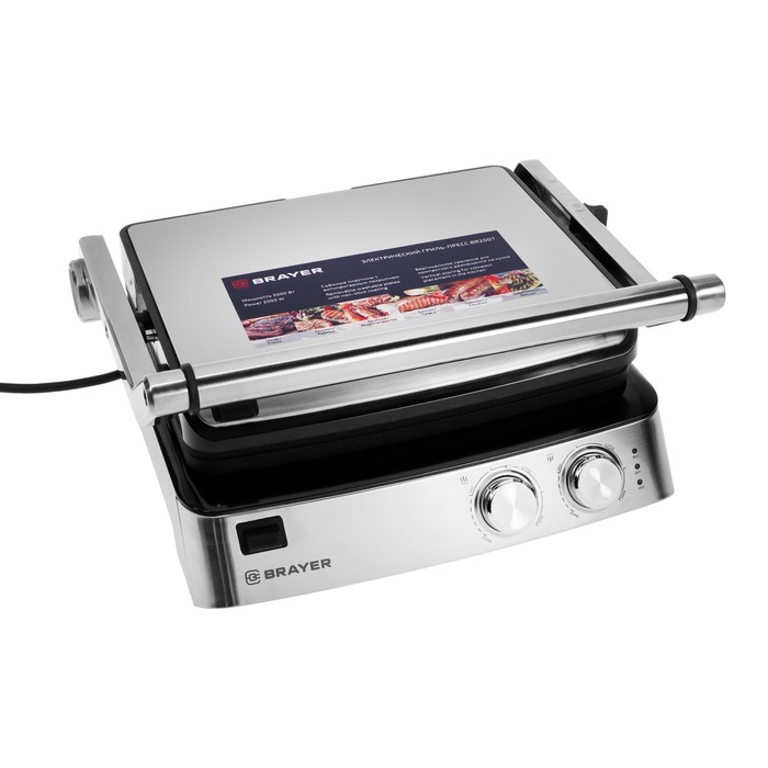 

Электрогриль BRAYER BR2007, 2000 Вт, антипригарное покрытие, 29*23 см