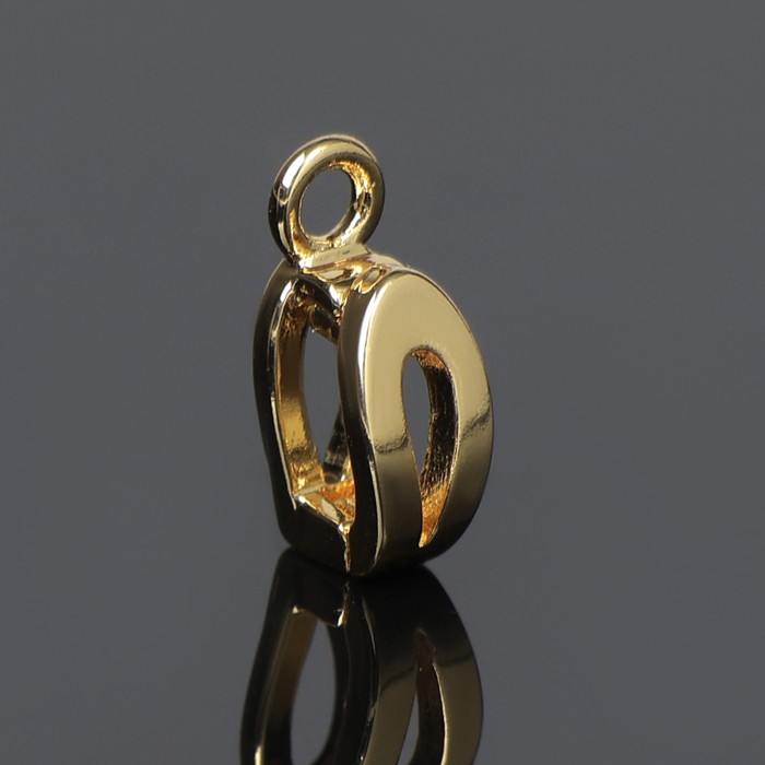 Держатель для кулона родированный «Лепесток» 1×0,5 см, цвет золото