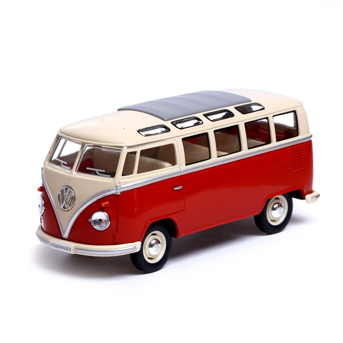 

Машина металлическая 1962 Volkswagen Classical Bus , 1:24, открываются двери, инерция, цвет красный