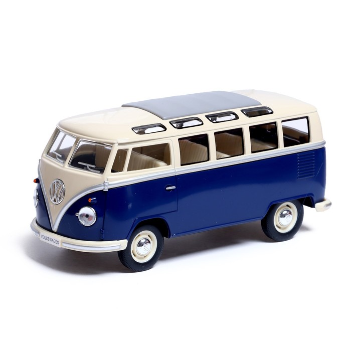 

Машина металлическая 1962 Volkswagen Classical Bus , 1:24, открываются двери, инерция, цвет синий