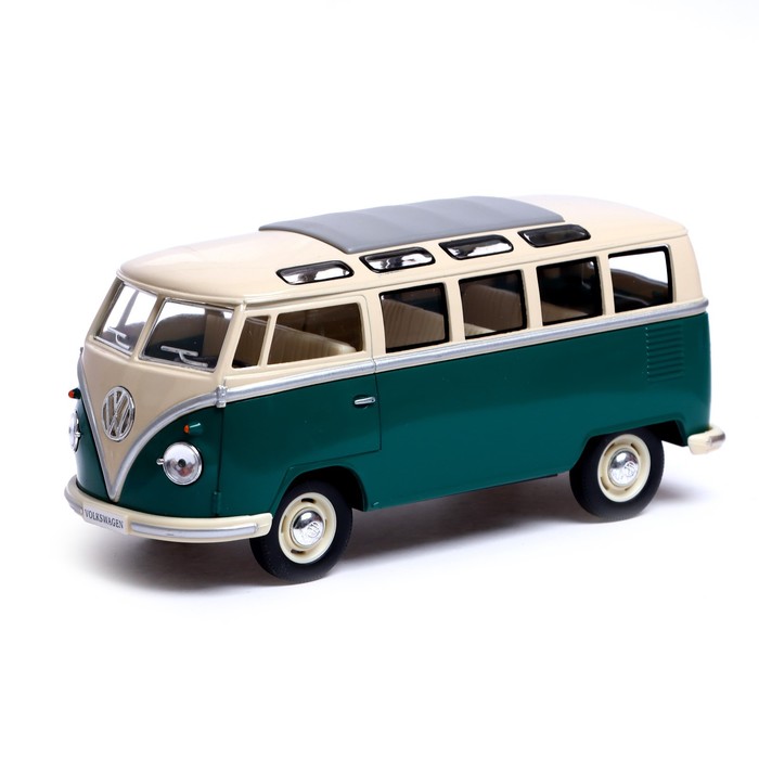 

Машина металлическая 1962 Volkswagen Classical Bus , 1:24, открываются двери, инерция, цвет зелёный
