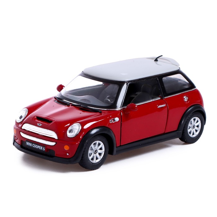 

Машина металлическая Mini Cooper S, 1:28, открываются двери, инерция, цвет красный