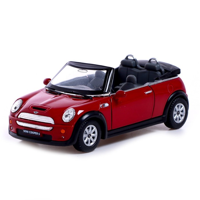 

Машина металлическая MINI Cooper S Cabrio, 1:28, открываются двери, инерция, цвет красный