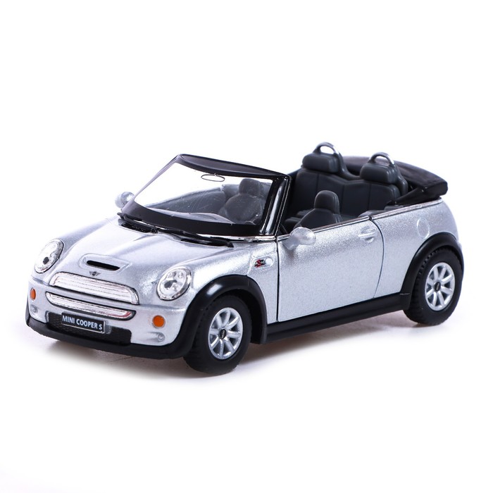 

Машина металлическая MINI Cooper S Cabrio, 1:28, открываются двери, инерция, цвет серый