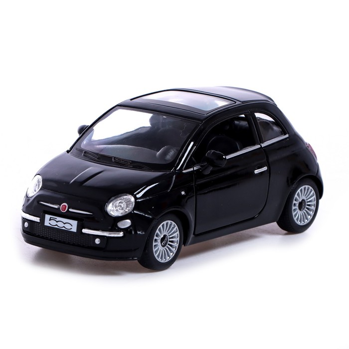 

Машина металлическая Fiat 500, 1:28, открываются двери, инерция, цвет чёрный