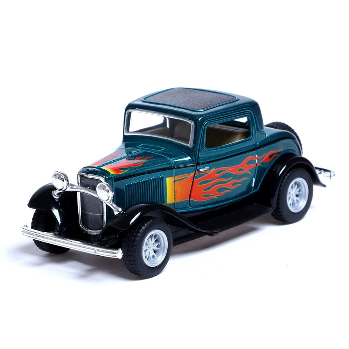 

Машина металлическая 1932 Ford 3-Window Coupe, 1:34, открываются двери, инерция, цвет зелёный